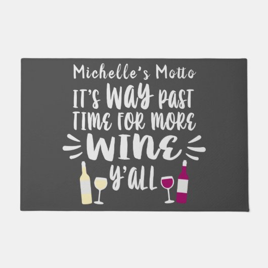 Weißer Roter Wein Spielerisches Textdesign Fußmatte (Vorderseite)