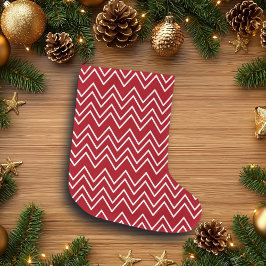 Weißer Roter Winter Großer Weihnachtsstrumpf