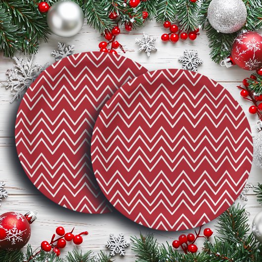 Weißer Roter Winter Pappteller