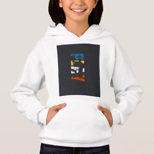 Weißer Rückdruck Hoodie (Vorderseite)