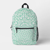 Weißer Rucksack mit smaragdgeometrischem Muster (Vorderseite)