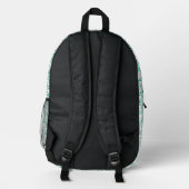 Weißer Rucksack mit smaragdgeometrischem Muster (Rückseite)