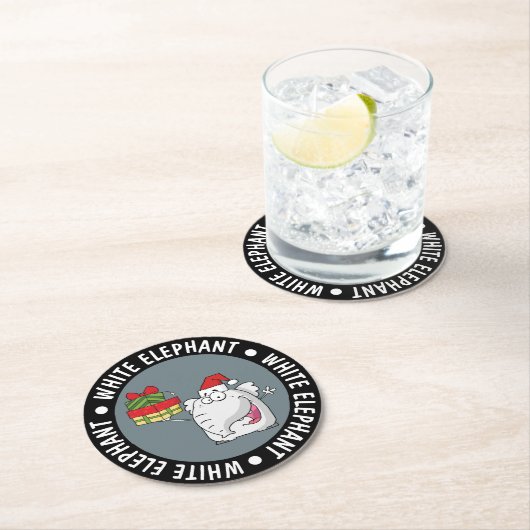 Weißer Runder Pappuntersetzer (Vor Ort)