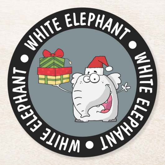 Weißer Runder Pappuntersetzer (Vorderseite)