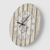 Weißer, rustikaler, lackierter, blumenblättriger A Große Wanduhr (Winkel)