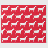 Weißer Saanen Milchziegenfarm auf Rot Geschenkpapier (Flach)