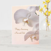 Weißer Sahneorchideen Hochzeitstag Karte (Gelbe Blume)