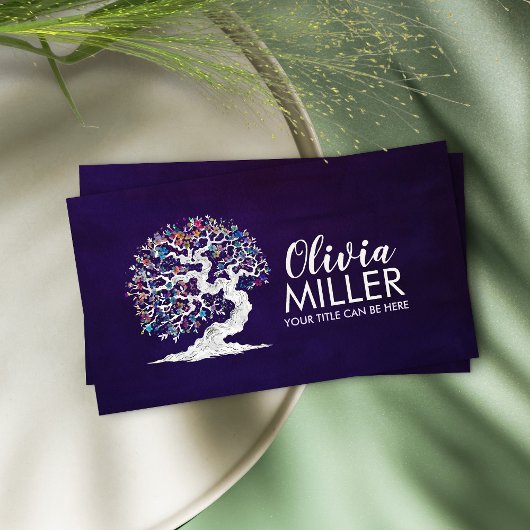 Weißer Sakura-Baum - farbenfrohe Blossom Visitenkarte