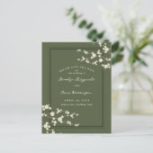 Weißer Sakura Kirschblüten Asiatisch Save the Date Ankündigungspostkarte (Stehend Vorderseite)