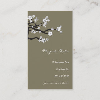 Weißer Sakura Orientale Kirschblüten Eleganter Chi Visitenkarte