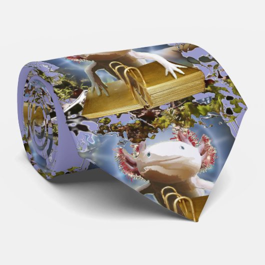 Weißer Salamander Krawatte (Gerollt)