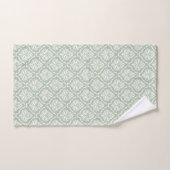 Weißer Salbei-grüner Vintage-Damask-Muster Badhandtuch Set (Handtuch)