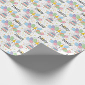 Weißer Samoyed Hund Geburtstag Geschenkpapier (Ecke)