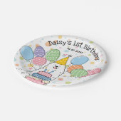 Weißer Samoyed Hund Geburtstagsparty Teller (Schrägansicht)