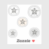 Weißer Sand Dollar Aufkleber (Blatt)