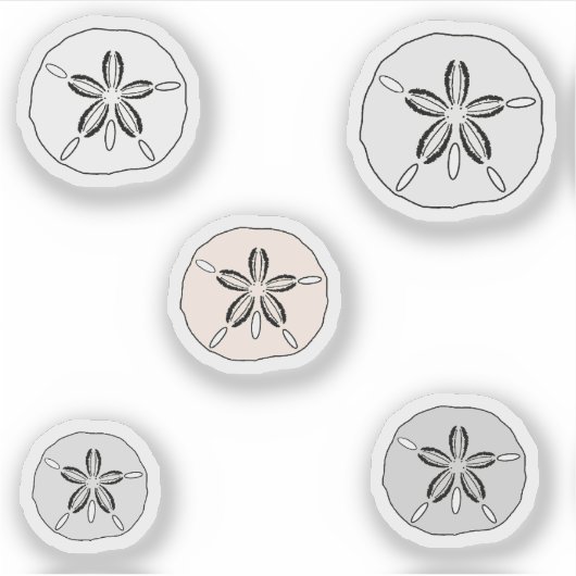 Weißer Sand Dollar Aufkleber (Vorderseite)