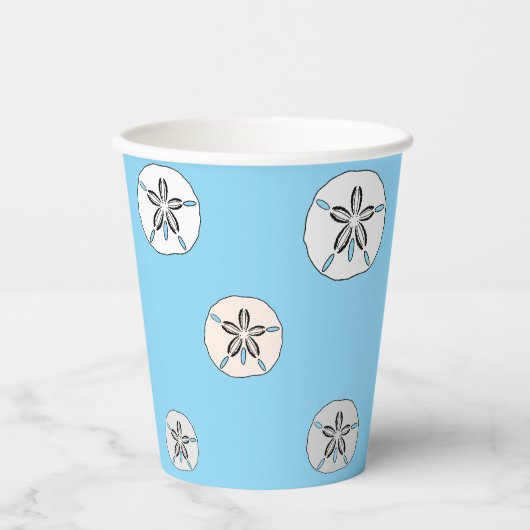 Weißer Sand Dollar Pappbecher (Vorderseite)