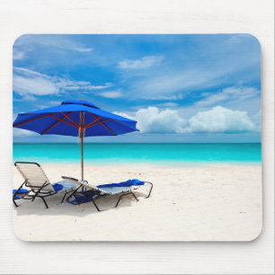 Weißer Sand Grüner Ozean Mousepad