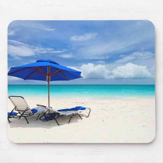 Weißer Sand Grüner Ozean Mousepad (Vorne)