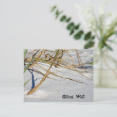 Weißer Sand mit Gras Postkarte (Stehend Vorderseite)