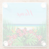 Weißer Sand-Strand Glasuntersetzer (Rückseite)