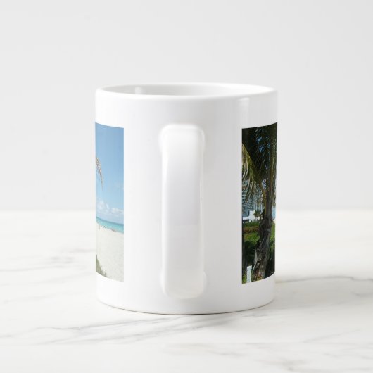 Weißer Sand-Strand w/Palm Jumbo-Tasse (Rückseite)