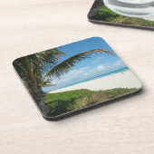 Weißer Sand-Strand w/Palm Untersetzer (Linke Seite)