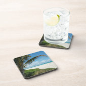 Weißer Sand-Strand w/Palm Untersetzer (Rechte Seite)