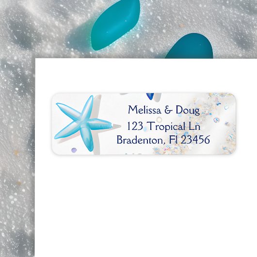 Weißer Sand und Blauer Starfish Strand