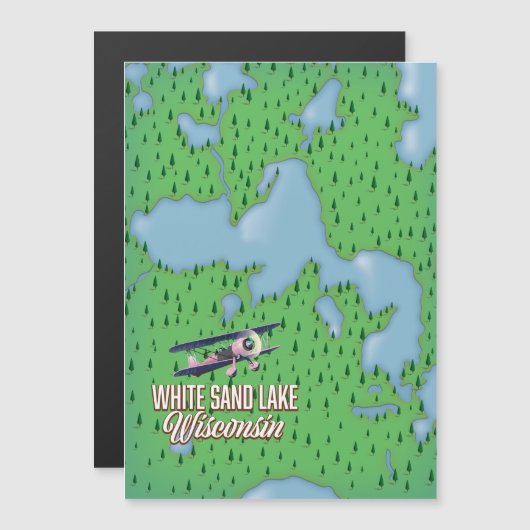 Weißer Sandsee Wisconsin Magnetkarte (Vorne/Hinten)