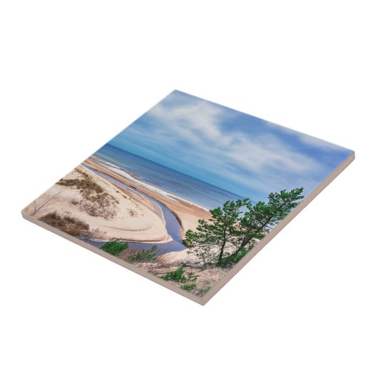 Weißer Sandstrand an der Ostsee in Lettland Fliese (Seite)