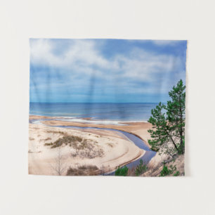 Weißer Sandstrand an der Ostsee in Lettland Wandteppich