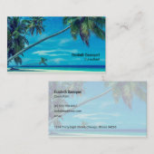 Weißer Sandstrand mit Kokospalmen Visitenkarte (Vorne/Hinten)