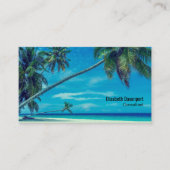 Weißer Sandstrand mit Kokospalmen Visitenkarte (Vorderseite)