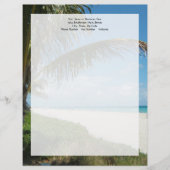 Weißer Sandstrand mit Palm Briefbogen (Vorderseite)