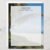 Weißer Sandstrand mit Palm Briefbogen (Vorne/Hinten)