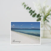weißer Sandstrand Postkarte (Stehend Vorderseite)