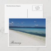 weißer Sandstrand Postkarte (Vorne/Hinten)