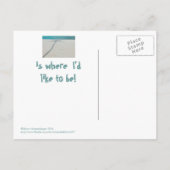 WEISSER SANDSTRAND, SCHATTENBAUM POSTKARTE (Rückseite)