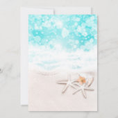 Weißer Sandstrand Starfish Blauer Ozean Einladung (Rückseite)