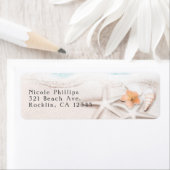 Weißer Sandstrand Starfish Blauer Ozean Einladung (Insitu)