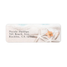 Weißer Sandstrand Starfish Blauer Ozean Einladung