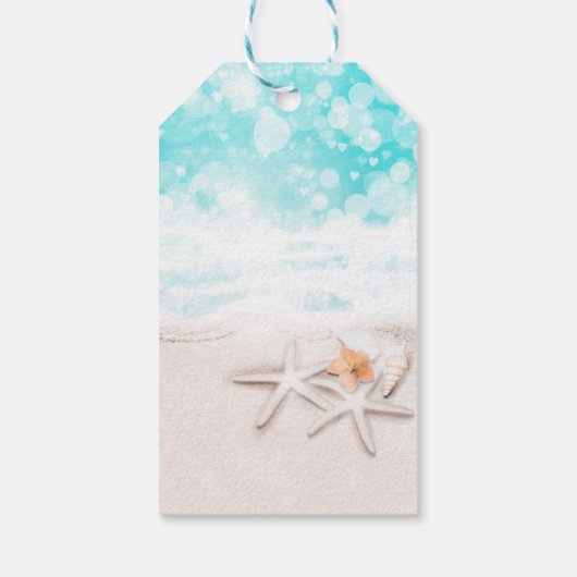 Weißer Sandstrand Starfish Blue Ocean Gastgeschenk Geschenkanhänger (Rückseite)