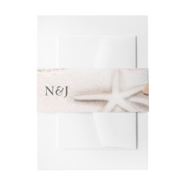 Weißer Sandstrand Starfish Tropischer Ozean Einladungsbanderole