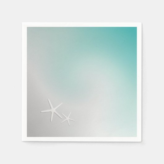 Weißer Sandstrand und Star Fish Serviette (Vorderseite)