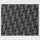 Weißer Schädel auf schwarzem Papier Geschenkpapier (Flach)