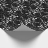 Weißer Schädel auf schwarzem Papier Geschenkpapier (Ecke)