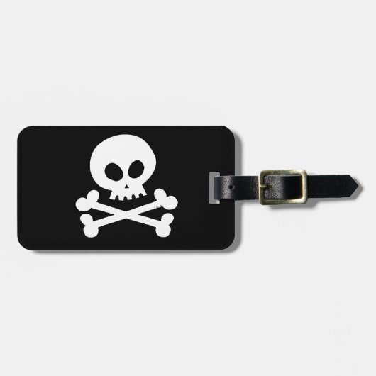 Weißer Schädel Gepäckanhänger (Vorderseite horizontal)