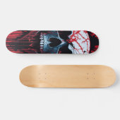 Weißer Schädel, Rot und Schwarz - Nummernskulls-De Skateboard (Horizontal)
