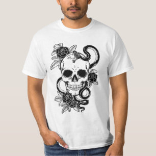 Weißer Schädel-T - Shirt